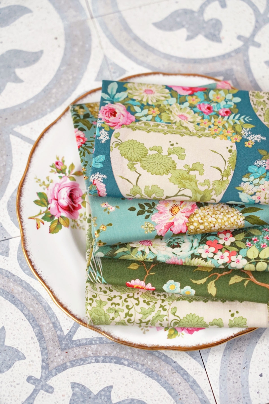 Tilda Patchwork Stoff Baumwolle - Chic Escape Whimsyflower Green